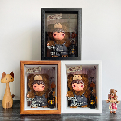 小野为喜乐而战造景展示盒泡泡玛特搪胶盲盒手办相框防尘收纳盒