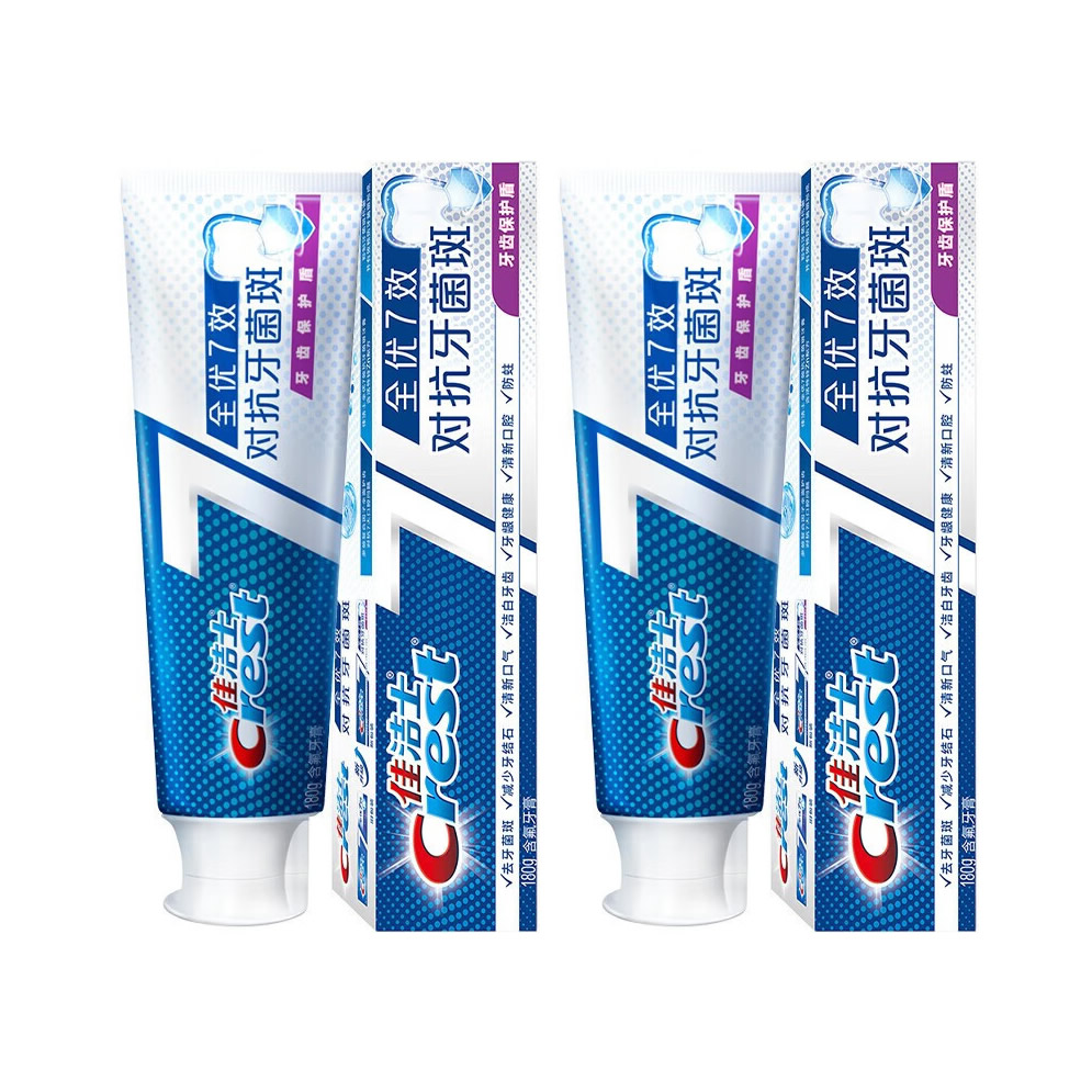 佳洁士全优七效牙膏180g四支装 crest森林薄荷清洁口牙齿缝臭正品
