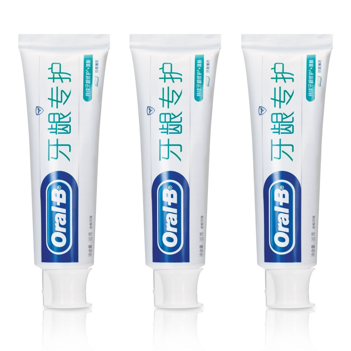欧乐b牙膏持久清新含氟薄荷