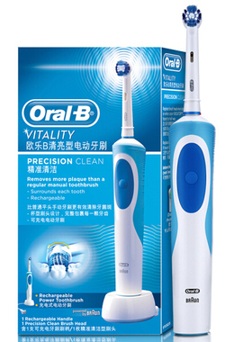 欧乐b电动牙刷含1刷头 D12清亮成人圆小刷头充电牙刷左右旋转正品