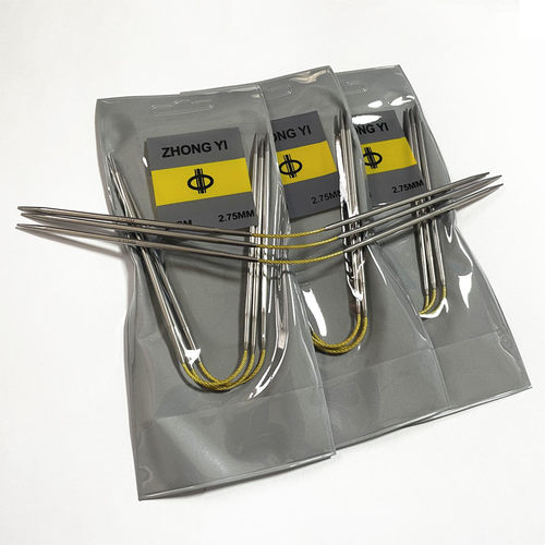 23厘米超短环形针飞鸟针不绣钢织袜子袖口手套迷你毛衣针彩绳刻字