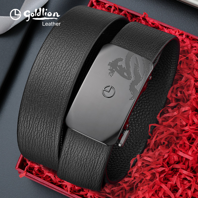 金利来新款皮带男牛皮自动扣简约百搭属马年腰带真皮个性裤带礼物