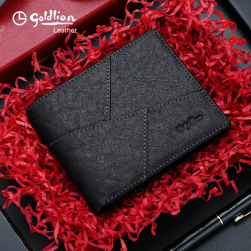 金利来2026新款钱包男真皮银包拼接钱夹头层牛皮商务皮夹子礼盒 - 金利来箱包旗舰店出品