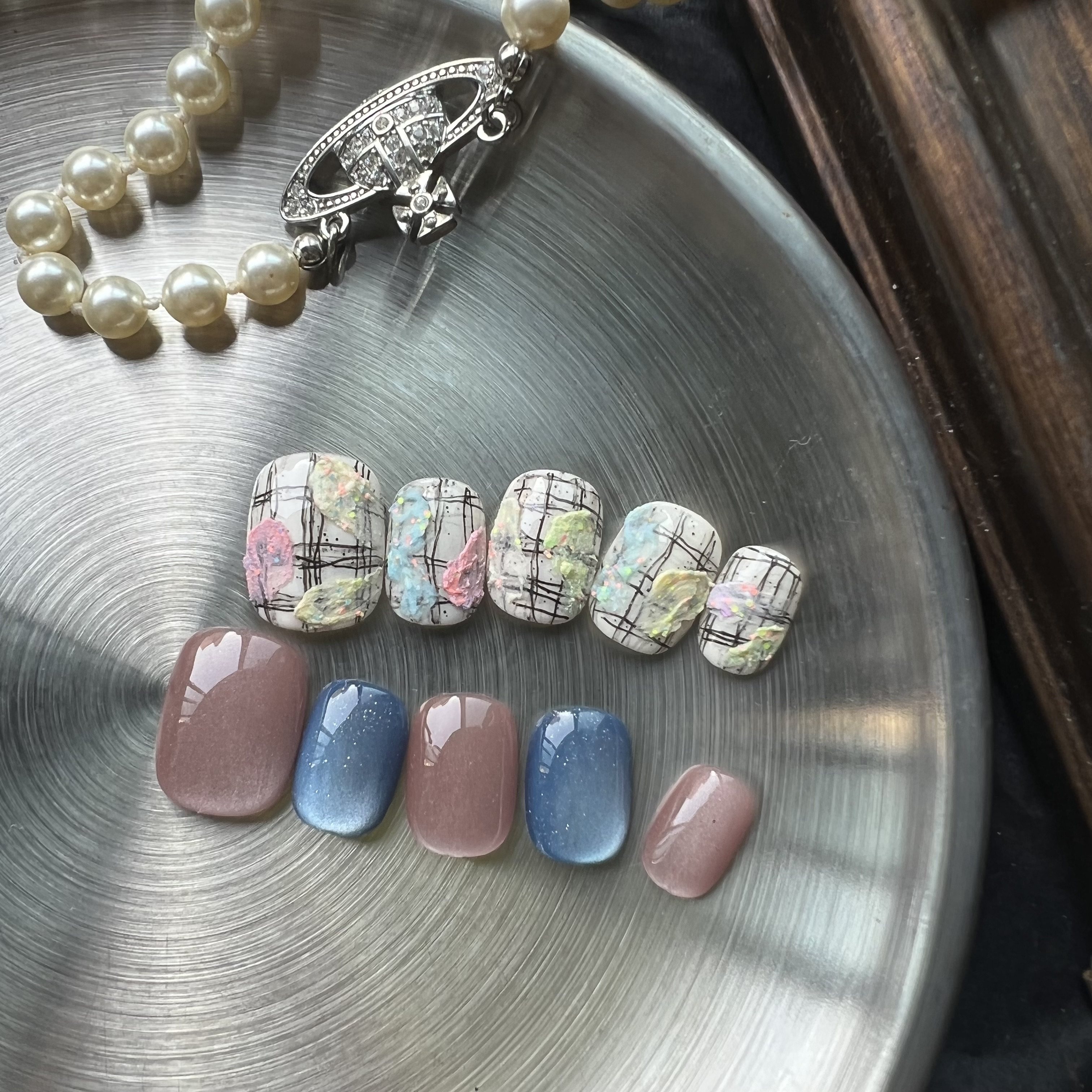 HESASA高级感小众极简线条设计石膏立体猫眼短款造型纯手工穿戴甲,彩妆/香水/美妆工具,穿戴甲/甲片,淘宝优惠券,粉丝福利购,淘宝优惠卷