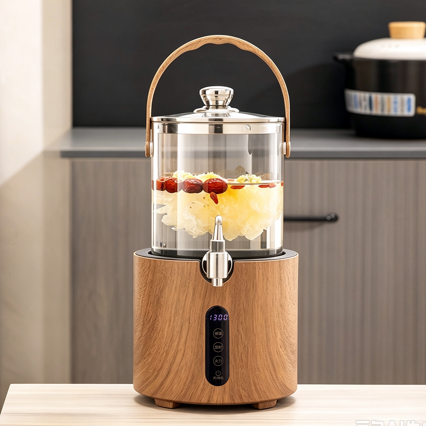 2026新款煮茶桶煮茶器玻璃养生花茶桶商用酒店大容量电陶炉泡茶桶