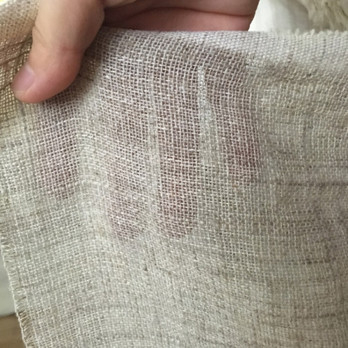 本色网格亚麻透光半米价门帘布料