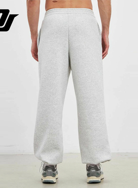 DJAY 浅灰色休闲卫裤男 宽松直筒纯棉运动裤 日常通勤健身长裤