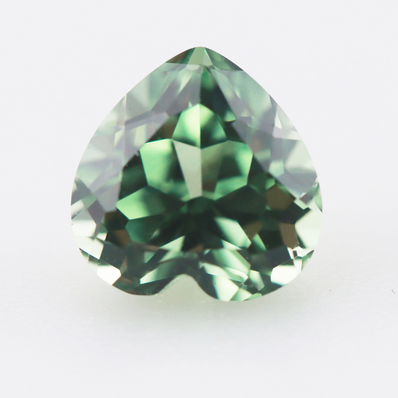 培育彩宝心形绿蓝宝裸石