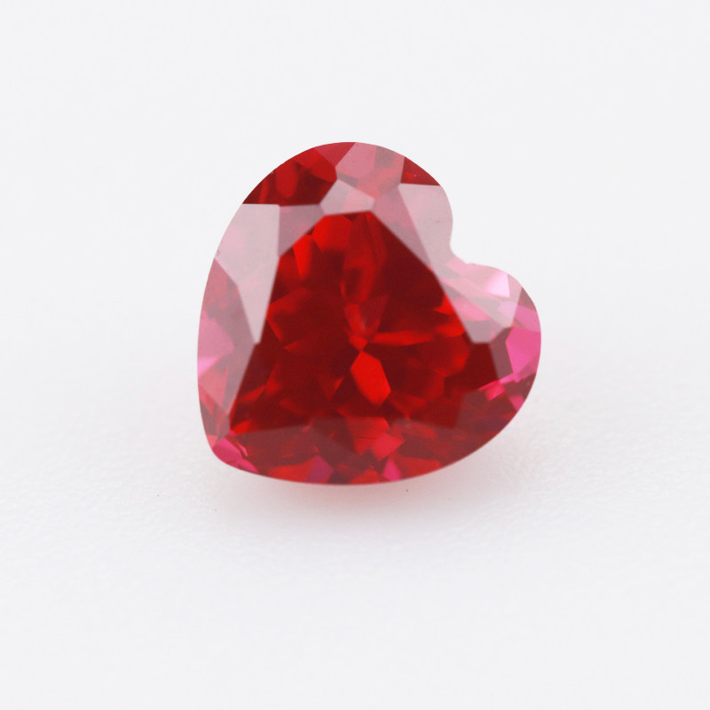 爱心形培育彩色宝石 DIY饰品 莲花火莲色裸石 可出证书 首饰定制