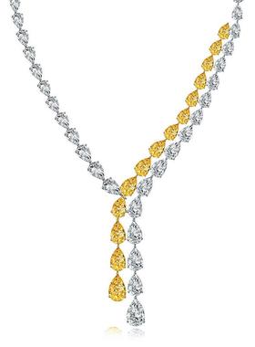 新款925银水滴项链女奢华珠宝