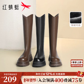 红蜻蜓长筒靴女冬新款 长靴女靴厚底增高加绒靴子巨好看骑士高筒靴