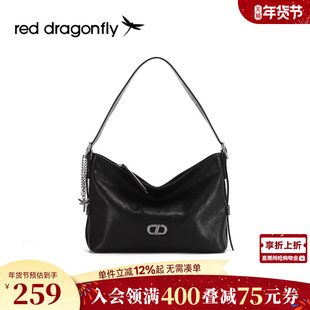 红蜻蜓复古hobo包女2025新款棕色通勤大容量女包单肩包斜挎包时尚