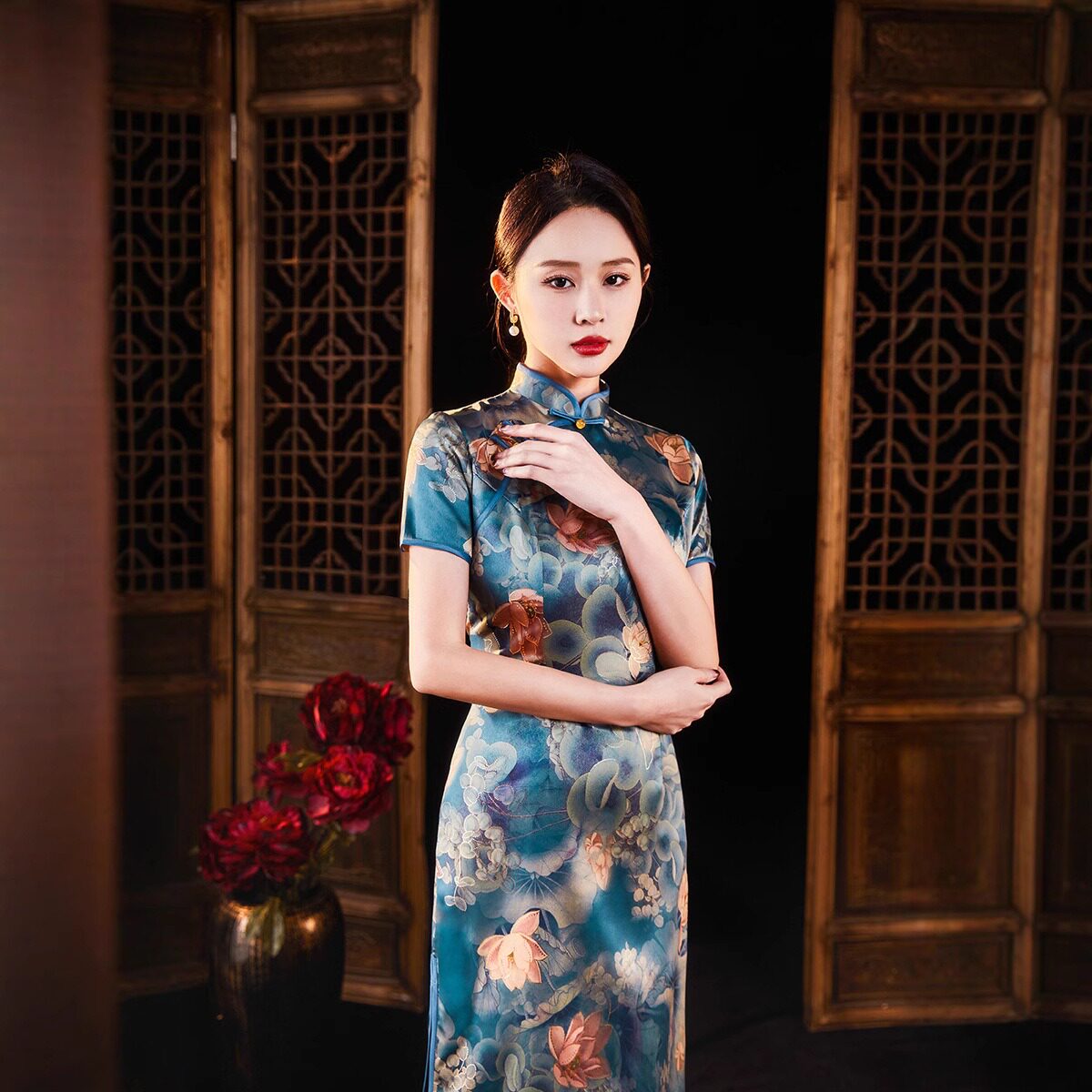 2026春夏爆款新式改良版旗袍少女复古中国风走秀演出服礼服连衣裙