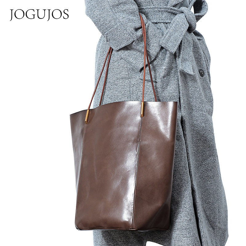JOGUJOS新款斜挎包大容量韩版单肩挎包植鞣女士手提托特包