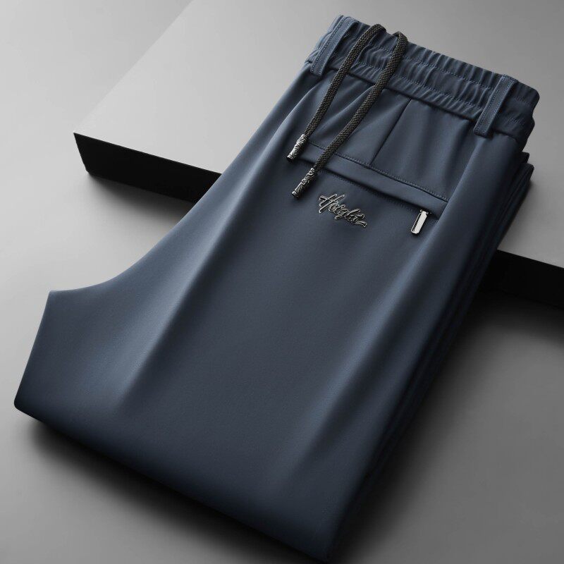 高端不粘灰运动裤男2025秋冬款加绒男士休闲裤子宽松直筒秋季卫裤