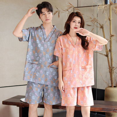 芈竹汗蒸服女柔肤棉浴衣桑拿服套装男款大码洗浴养生服足疗家居服