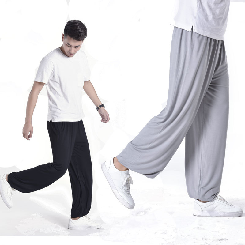 太极运动男女中老年莫代尔收口灯笼裤大码晨练裤舞蹈健身练功长裤