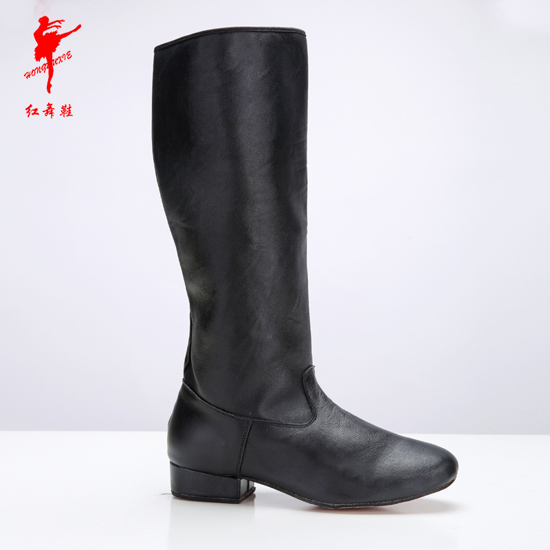 红舞鞋男式高筒马靴藏族舞台蒙古练习骑士长靴表演学院高级专业