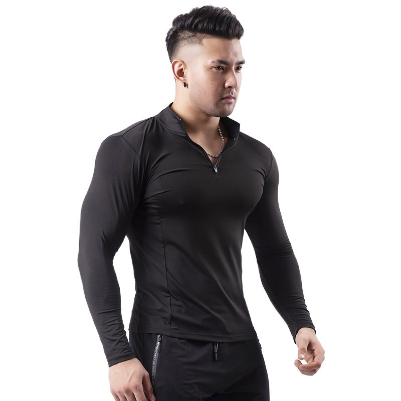 2026健身服男款拉链立领紧身衣暴汗篮球跑步速干运动服装同款