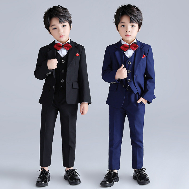 儿童小西装春季新款男童礼服纯色套装宝宝周岁婚礼花童钢琴演出服