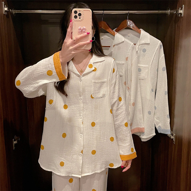 2026新款长袖双层纱布月子服薄款春秋夏孕妇睡衣产妇哺乳喂奶直播