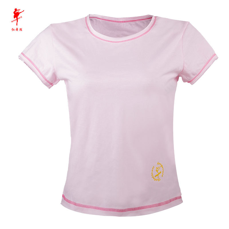 红舞鞋舞蹈服训练服练功短袖服女成人半袖现代广场舞蹈上衣瑜伽