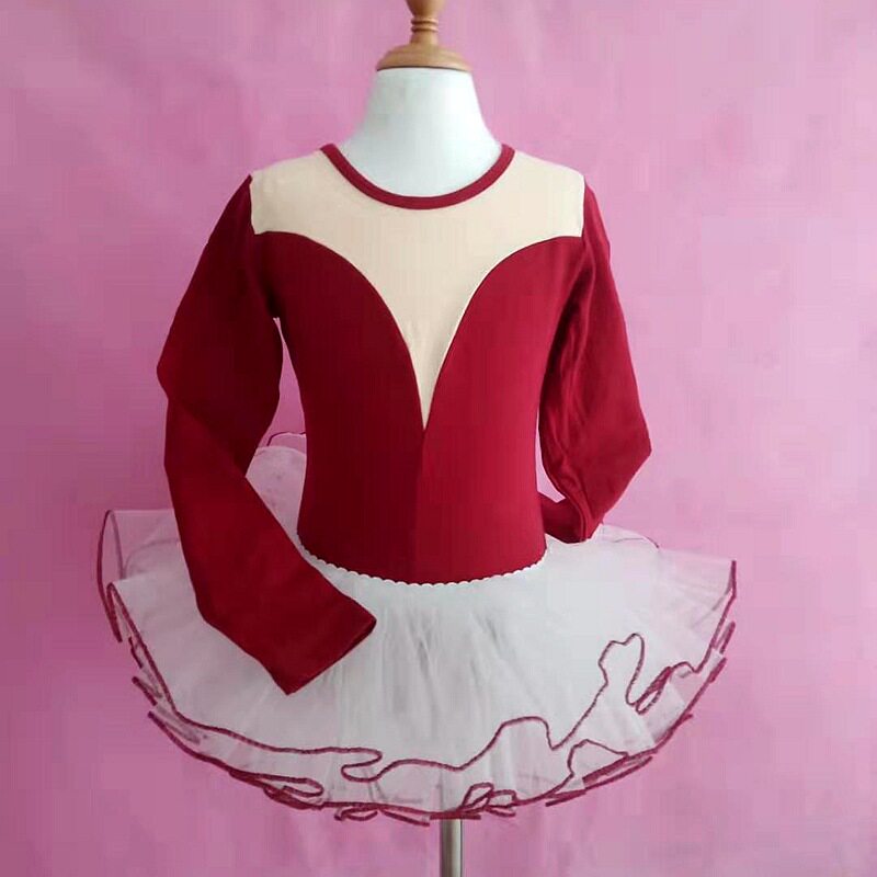 舞蹈形体考级网纱裙女孩子练功服