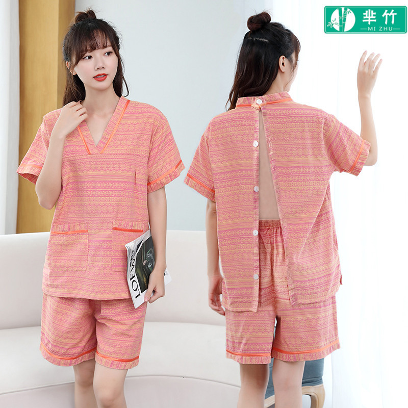 艾灸服棉质后开背情侣套装棉麻衣家用理疗服按摩刮痧美容套装酒店