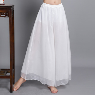 白色黑色红色百搭天丝双层舞蹈裙裤 古典舞服东方舞舞团舞台表演