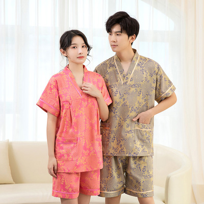 汗蒸服男女款涤棉提花桑拿服洗浴大码按摩服安然纳米浴衣汗蒸衣服
