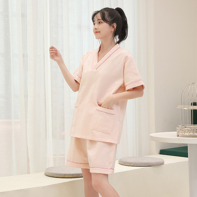 男女款华夫格汗蒸服酒店洗浴套装