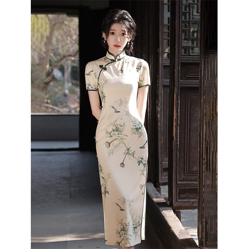 少女旗袍2026年新款高级感年轻款复古长款高端古法改良连衣裙夏款