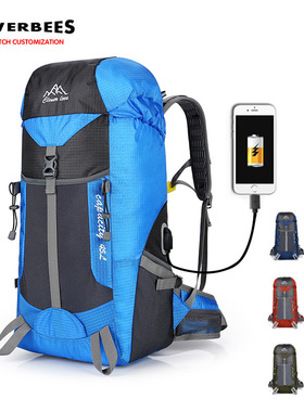 USB chargeable camping back pack mountaineering backpack bag