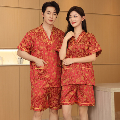 汗蒸服女提花情侣大码男桑拿服足疗洗浴按摩浴衣家居睡衣酒店耳朵