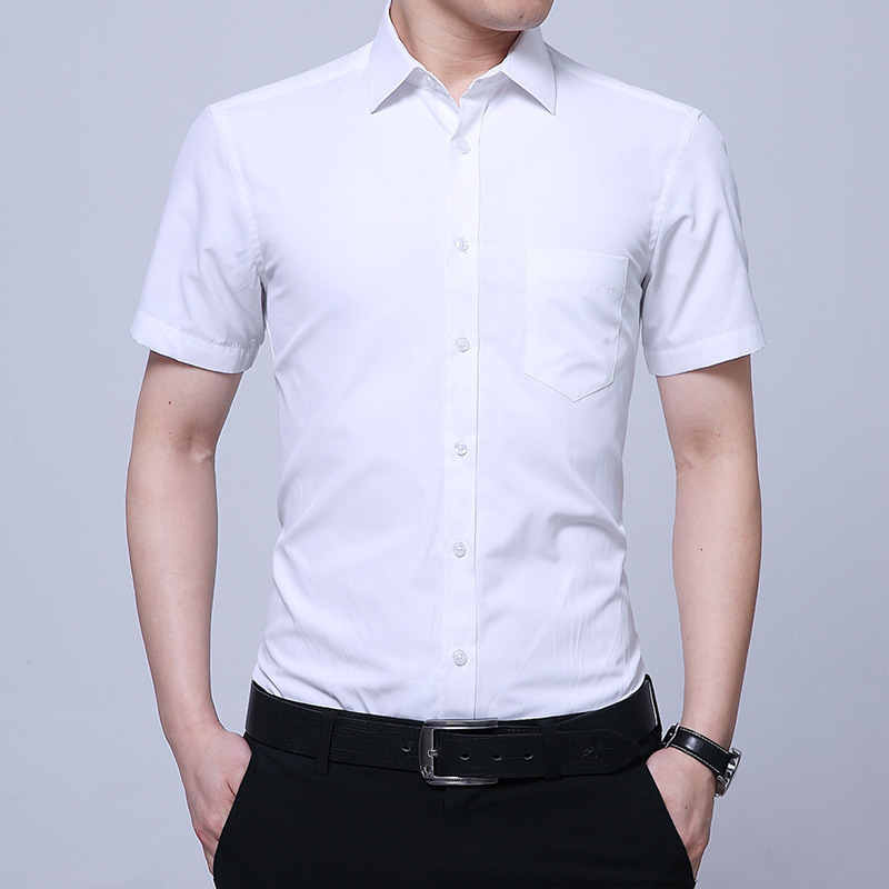 2021年夏季大码商务肥佬半袖衬衣