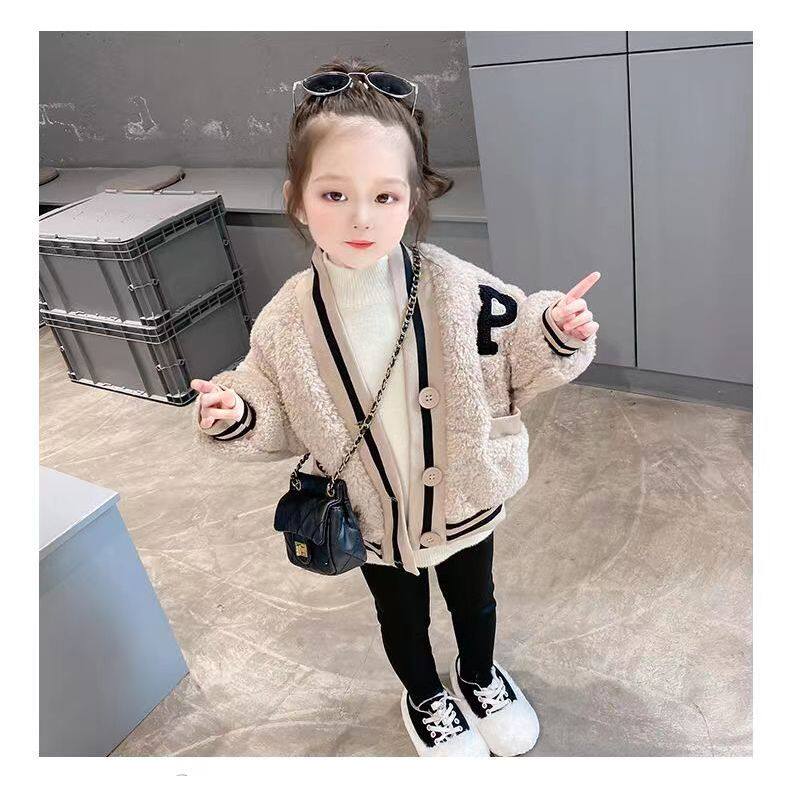 女童2026秋冬外套新款加厚棒球服宝宝保暖大衣童装毛毛衣服潮海外