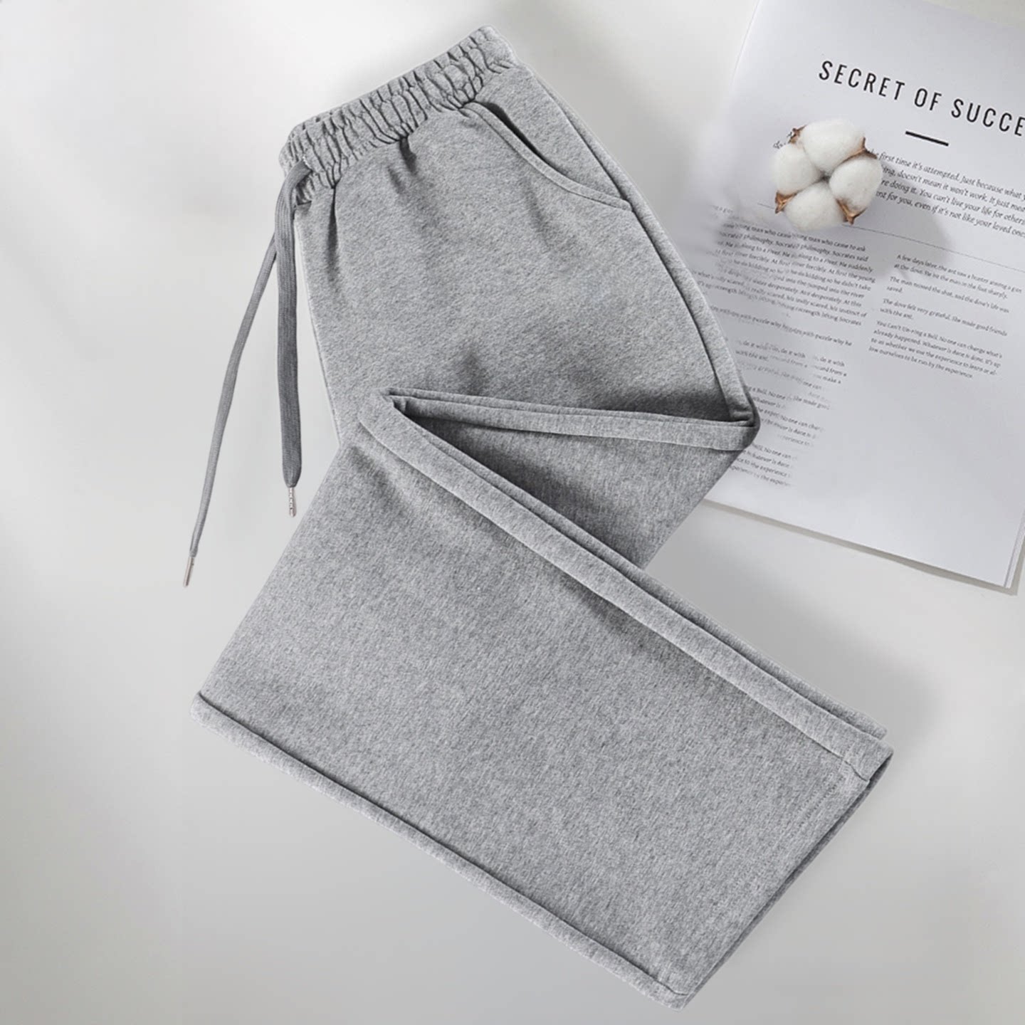 全棉运动裤女士春秋夏季薄2026新款直筒裤子高腰纯棉休闲卫裤女裤