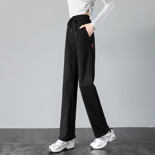 黑色纯棉休闲卫裤 拉链口袋运动裤 灰色直筒裤 加绒新款 子 女春秋冬款