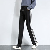 子高中初中学生纯棉休闲卫裤 三条杠运动裤 直筒长裤 薄款 女春秋夏季