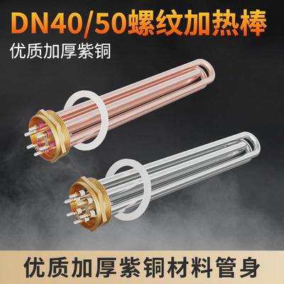 电加热管铜加热棒DN40/50空气能水箱工业大功率380V220V 6/9/12KW