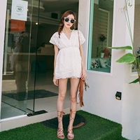 Белое пляжное платье для путешествий, короткая юбка, коллекция 2022, подходит для подростков