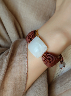 缘物珠宝和田玉新品编制手牌籽料手牌