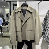 休闲百搭双排扣短款 2026春新款 风衣外套8281103505 obasov男装