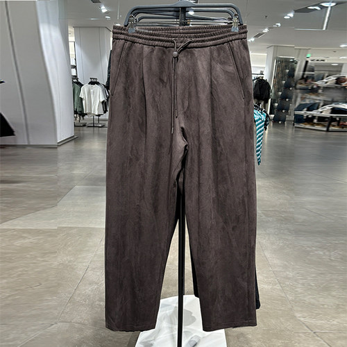 长裤休闲宽松绒面直通裤