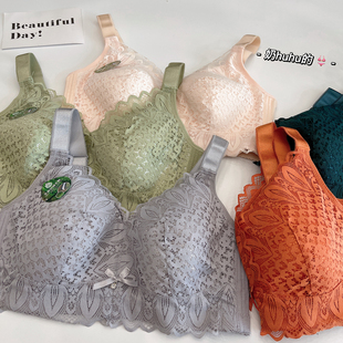 胸罩内衣女夏季 大胸显小文胸薄款 缩胸防下垂收副乳聚拢无钢圈大码