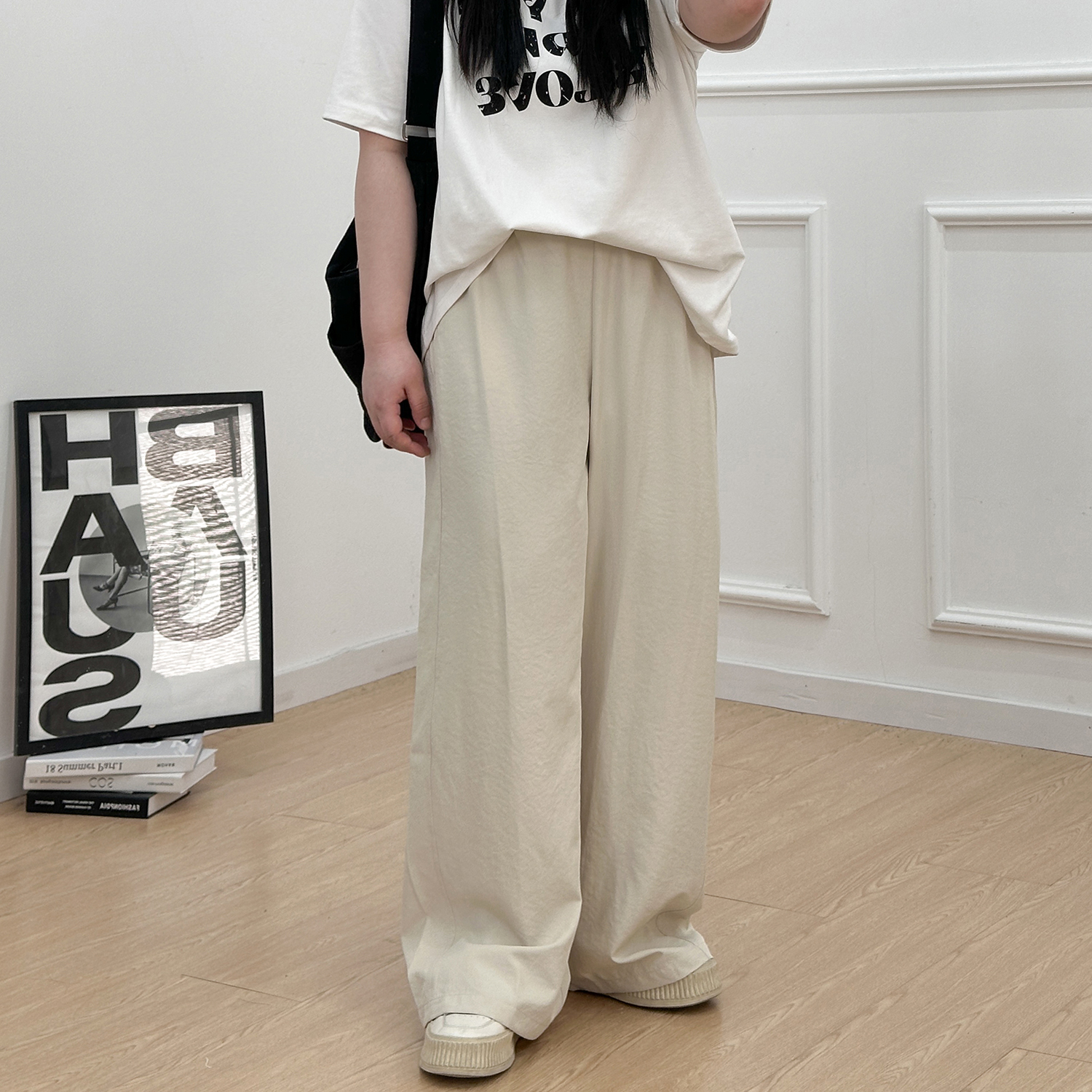 宛宛大码胖MM速干阔腿裤女夏高腰显瘦遮胯垂感休闲长裤透气运动裤