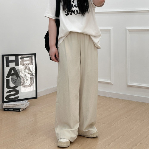 宛宛大码胖MM速干阔腿裤女夏高腰显瘦遮胯垂感休闲长裤透气运动裤