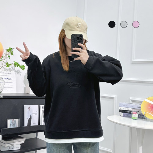 宛宛家假两件卫衣百搭时尚