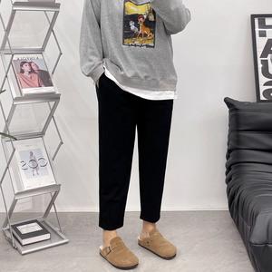 西装萝卜九分裤女秋冬大码宽松高腰显瘦胖妹妹休闲女士烟管哈伦裤