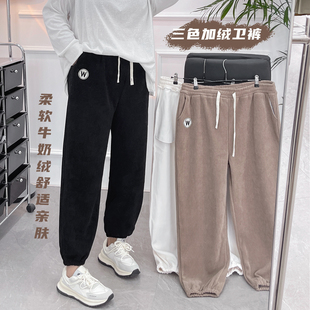 哈伦老爹裤 子加绒加厚胖mm显瘦运动卫裤 女冬季 条绒裤 2022新款 大码